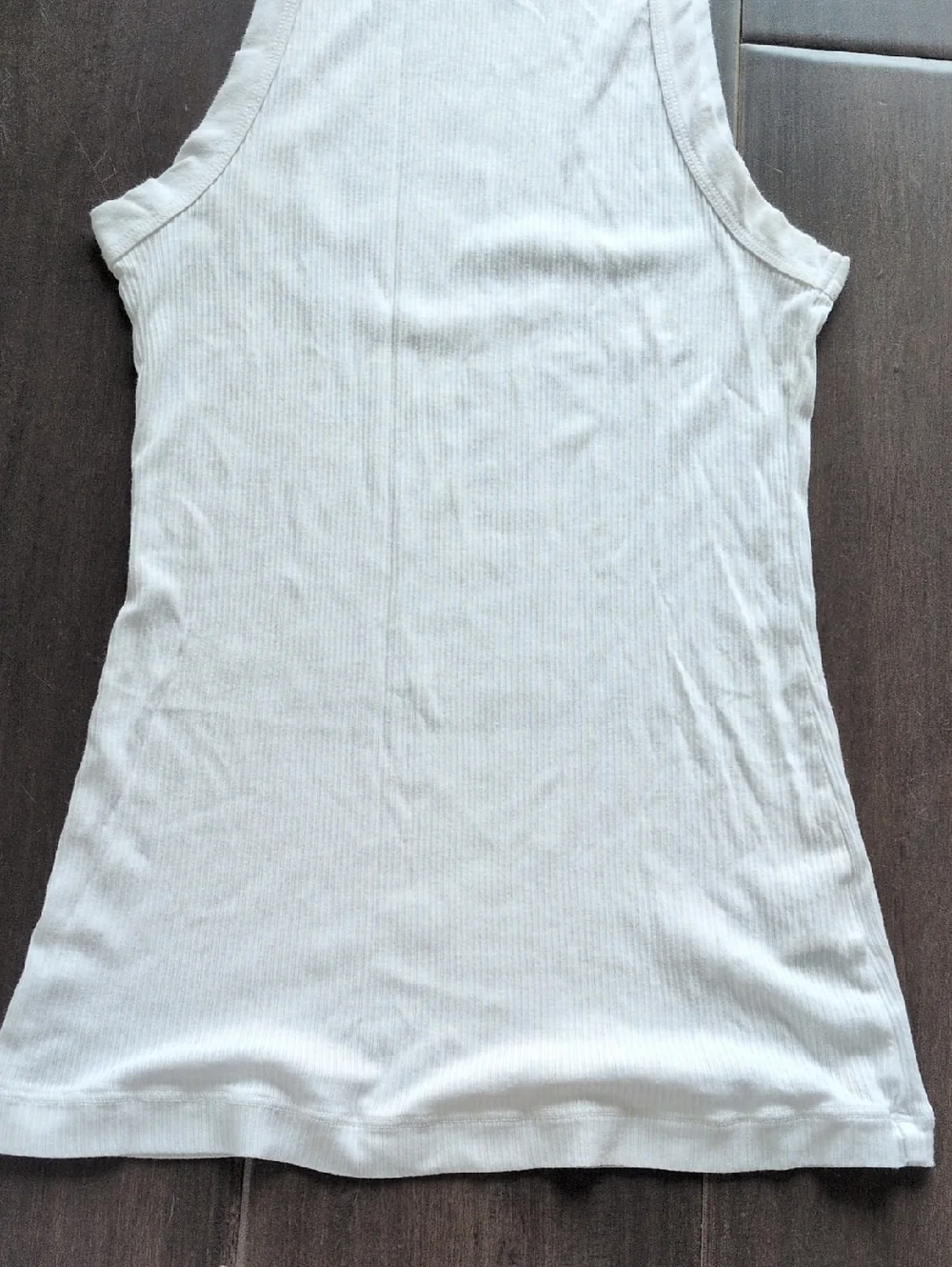 James Perse Ribbed Sheer White Tank Top - Picture 6 of 7
